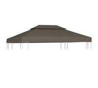 vidaXL 2-Tier Gazebo Top Cover 310 g/m² 4x3 m Taupe