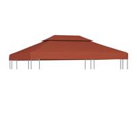 vidaXL 2-Tier Gazebo Top Cover 310 g/m² 4x3 m Terracotta