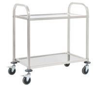 vidaXL 2-Tier Kitchen Trolley 95x45x83.5 cm Stainless Steel