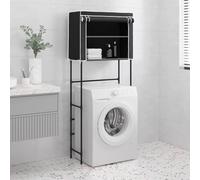 vidaXL 2-Tier Storage Rack over Laundry Machine Black 71x29.5x170.5 cm Iron