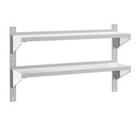 vidaXL 2-Tier Wall Shelf 100x23.5x60 cm Silver Stainless Steel
