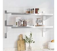 vidaXL 2-Tier Wall Shelf 100x40x60 cm Silver Stainless Steel