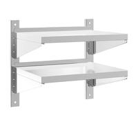 vidaXL 2-Tier Wall Shelf 50x40x48 cm Silver Stainless Steel