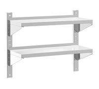 vidaXL 2-Tier Wall Shelf 75x30x60 cm Silver Stainless Steel