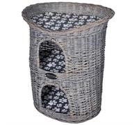 Vidaxl 2-Tier Willow Cat Tree Pet House/bed/scratching Post With Cushion