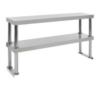 vidaXL 2-Tier Work Table Overshelf 120x30x65 cm Stainless Steel