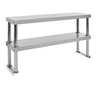 Vidaxl 2-tier Work Table Overshelf 120X30X65 Cm Stainless Steel, Silver