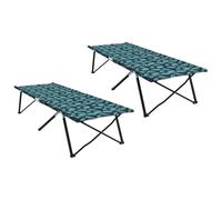 vidaXL 2 x Folding Sun Lounger with Carry Bag Leaf Design 600D Oxford Fabric