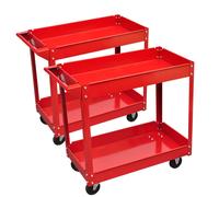 vidaXL 2 x Workshop Tool Trolley 100 kg 2 Shelves