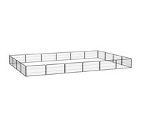 vidaXL 20-Panel Dog Playpen Black 100x50 cm Powder-coated Steel UK NEW