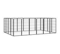 vidaXL 20-Panel Dog Playpen Black 50x100 cm Powder-coated Steel, Black