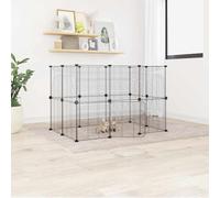 vidaXL 20-Panel Pet Cage with Door Black 35x35 cm Steel