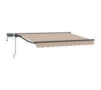 Manual Awning Frame with LEDs Polyester with PU coating Outdoor Shade vidaXL