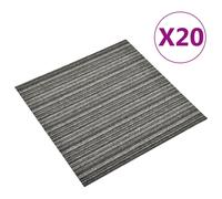 vidaXL 20x Carpet Floor Tiles 5 m² 50x50 cm Striped Anthracite Bedroom Office