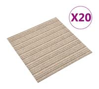 vidaXL 20x Carpet Floor Tiles 5 m² 50x50 cm Striped Beige Flooring Mat Office