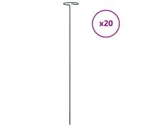 vidaXL 20x Garden Plant Stakes Dark Green 61 cm Steel Garden for Flower Support