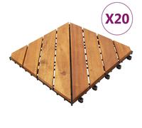 vidaXL 20x Solid Wood Acacia Decking Tiles Brown Garden Wooden Floor Tile