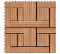 11x Decking Tiles WPC Interlocking Floor Deck Tile 1 sqm Multi Colours vidaXL