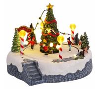 vidaXL 22 x 21.5 x 17 cm Plastic Multicolour, Living Room, Modern Christmas Vill