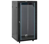 vidaXL 22U Network Cabinet, Server Rack for Home Office Server Room, Data Cabinet with Glass Door, Computer Equipment, 19" IP20 Black