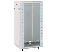 vidaXL 22U Network Cabinet - 19 Inch Rack - IP20 Protection - Grey - Cold-Rolled Steel Structure - 60x60x120 cm - Lockable Glass Door