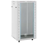 vidaXL 22U Network Cabinet - 19" IP20 Server Rack with Lockable Glass Door, Swivel Feet, Removable Side Panels - 60x60x120 cm, Grey
