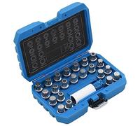 vidaXL 23-Piece Chrome Molybdenum Steel Rim Lock Socket Set - Complete Tool Kit for VAG Vehicles, Includes Distant Sockets & Impact Socket with Handy Case