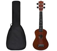 vidaXL Soprano Ukulele Set with Bag for Kids Dark Wood 23" Music Instrument