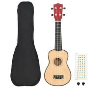 vidaXL Soprano Ukulele Set with Bag for Kids Musical String Instrument with Picks Music Scale Professionals Amateurs Light Wood 23 Inch