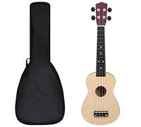 vidaXL Soprano Ukulele Set with Bag for Kids Musical String Instrument with Picks Music Scale Professionals Amateurs Light Wood 23 Inch