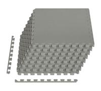 vidaXL 24 Pack Grey 8.64 Sq ft EVA Foam Floor Mats for Home Gym Garage Modern Interconnected Waterproof Noise Reducing