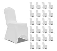vidaXL 24x Chair Cover Folding White Folding Universal Banquet Party Slipcover