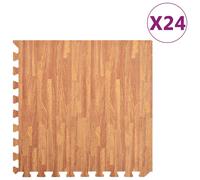 vidaXL 24x Floor Mats Wood Grain EVA Foam Puzzle Exercise Sport Equipment Mats