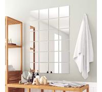 vidaXL 24x Mirror Tiles Square Glass Frameless Design Bedroom Bathroom Decor