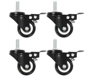 vidaXL 24x Swivel Casters with Brakes 50mm Trolley Furniture Moving Box Wheels