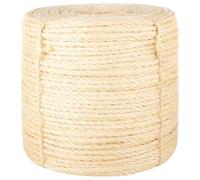 'vidaXL 25-meter Natural Sisal Rope 6mm - All-Weather Durability, Ideal for Gardening, Crafts, House Decor, Pet Toys, and Wedding Decorations