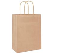 vidaXL 250pcs Kraft Paper Bags with Handles Brown 22x11x28cm, Paper Bag, Paper Gift Bag, Kraft Paper Gift Bag, Kraft Paper Bag