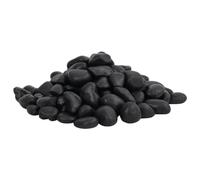 "vidaXL 25kg Polished Pebble Set in Black, Decorative River Stones for Gardening, Landscaping and Aquatic Features, Smooth Natural Stones Suitable for Indoor & Outdoor Use"