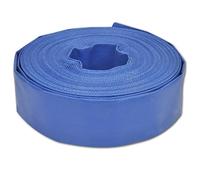 VidaXL 25m Blue Lay Flat Hose - High Pressure Water Transport - 3" Diameter - Built with Strong PVC and Polyester - Includes Hose Clamps