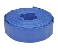 vidaXL Blue 25 m PVC Flat Hose Plumbing Pump Water Delivery Irrigation Discharge Hose for Domestic Commercial Use with Clamp - 3" Diameter