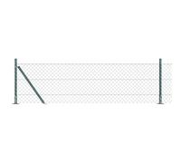 vidaXL 25m x 0.6m Galvanised Steel Fence Post Set Silver