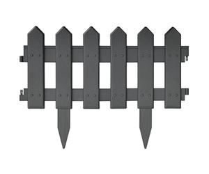 vidaXL 25x Lawn Edging Outdoor Backyard Patio Terrace Garden Grass Edge Border Divider Barrier Fencing Sticky Ends Anthracite 10 m PP