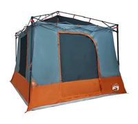 vidaXL 290 x 288 cm Grey and Orange Mesh Inner Tent Outdoor Waterproof Windproof Breathable with 185T Polyester Zip and PU Coating, Perfect