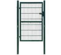 2D Metal Garden Fence Gate Yard Wire Mesh Single Door Grey/Green Multi Size vida