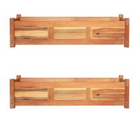 vidaXL 2x Acacia Wood Garden Raised Beds Wooden Flower Plant Bed Pot Planter