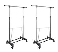 vidaXL 2x Adjustable Clothes Rack 1 Hanging Rail Garment Stand Hanger Holder vid