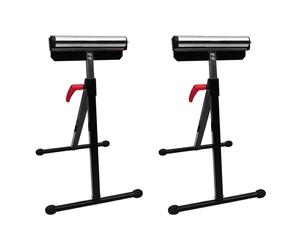 vidaXL 2x Adjustable Roller Stand 67-101cm Scaffolding Foldable Support Holder v
