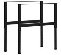 vidaXL 2x Adjustable Work Bench Frames Metal Black Furniture Work Table Leg