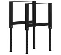 vidaXL 2x Adjustable Work Bench Frames Metal Black Work Table Leg Furniture