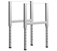 vidaXL 2x Adjustable Work Bench Frames Metal Grey Work Table Leg Furniture